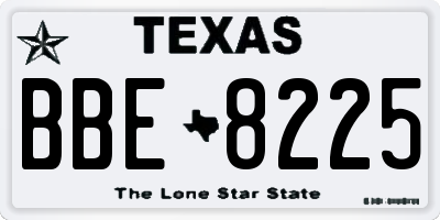 TX license plate BBE8225