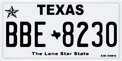 TX license plate BBE8230