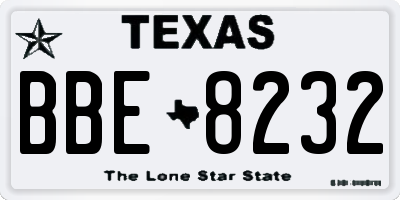 TX license plate BBE8232