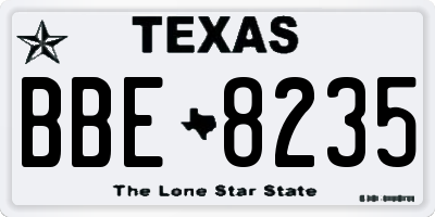 TX license plate BBE8235