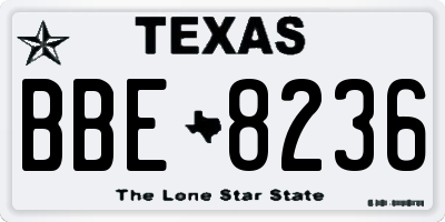 TX license plate BBE8236