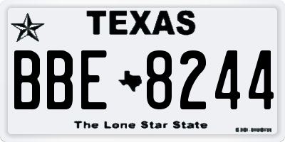 TX license plate BBE8244