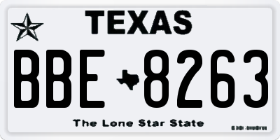 TX license plate BBE8263