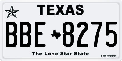 TX license plate BBE8275
