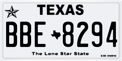 TX license plate BBE8294
