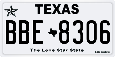 TX license plate BBE8306