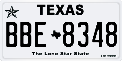 TX license plate BBE8348