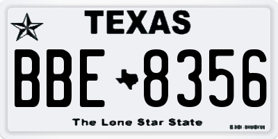 TX license plate BBE8356