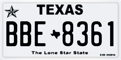TX license plate BBE8361