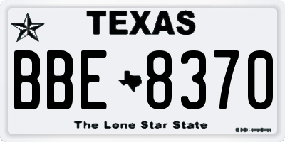 TX license plate BBE8370