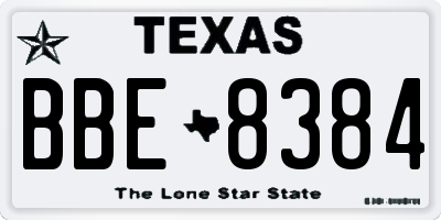 TX license plate BBE8384
