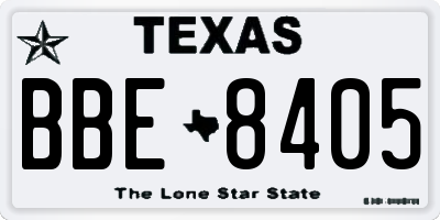 TX license plate BBE8405