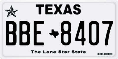 TX license plate BBE8407
