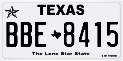 TX license plate BBE8415