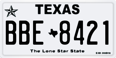 TX license plate BBE8421
