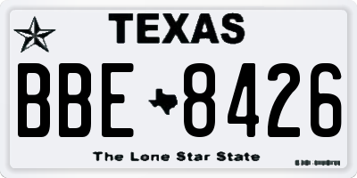 TX license plate BBE8426