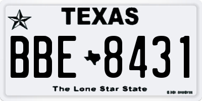 TX license plate BBE8431