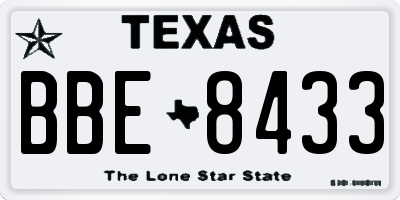 TX license plate BBE8433