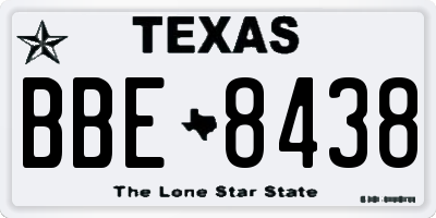 TX license plate BBE8438