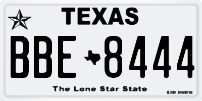TX license plate BBE8444