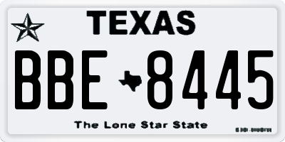 TX license plate BBE8445