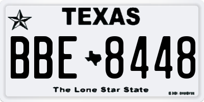 TX license plate BBE8448