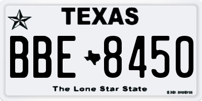 TX license plate BBE8450