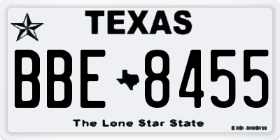 TX license plate BBE8455