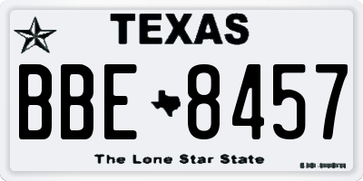TX license plate BBE8457