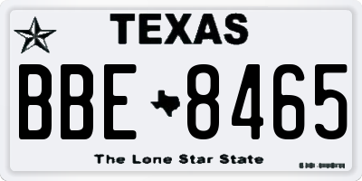 TX license plate BBE8465