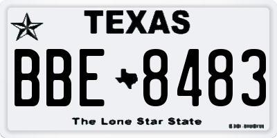 TX license plate BBE8483