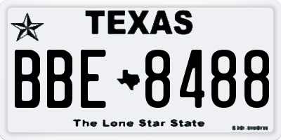 TX license plate BBE8488