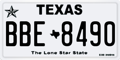 TX license plate BBE8490