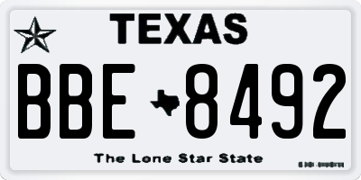 TX license plate BBE8492