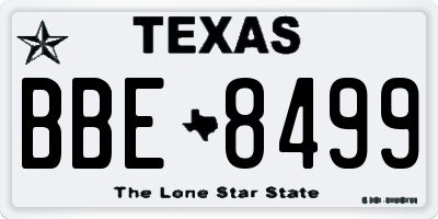 TX license plate BBE8499