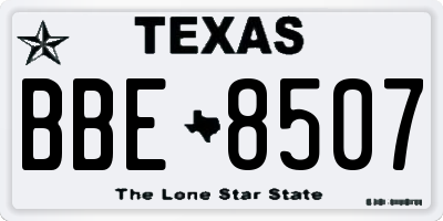 TX license plate BBE8507