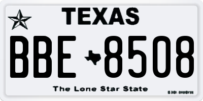 TX license plate BBE8508
