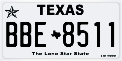 TX license plate BBE8511