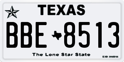 TX license plate BBE8513