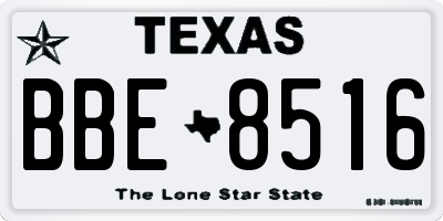TX license plate BBE8516