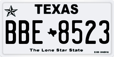 TX license plate BBE8523