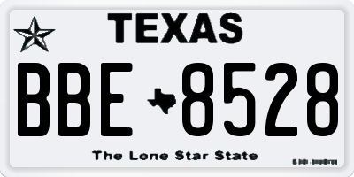 TX license plate BBE8528