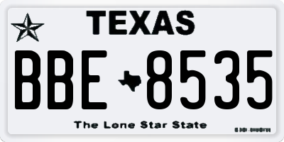 TX license plate BBE8535