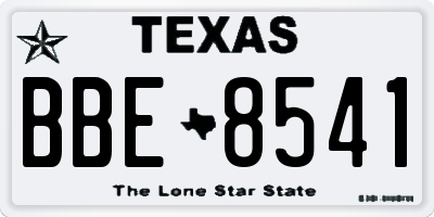 TX license plate BBE8541