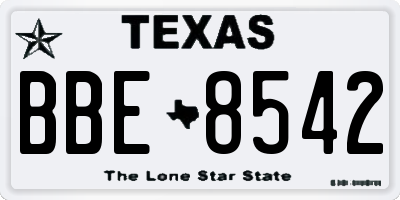 TX license plate BBE8542