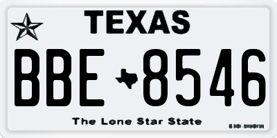 TX license plate BBE8546