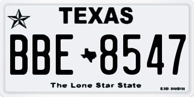 TX license plate BBE8547