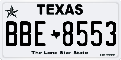 TX license plate BBE8553