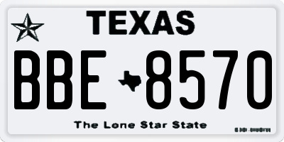 TX license plate BBE8570