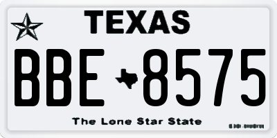 TX license plate BBE8575